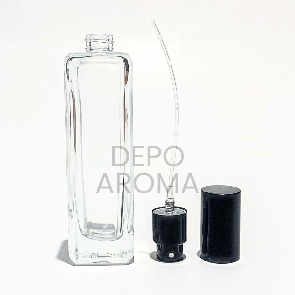 Botol Jojo Kotak Drat 50Ml Tutup Hitam