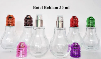 Botol Bohlam Tutup Warna 30Ml