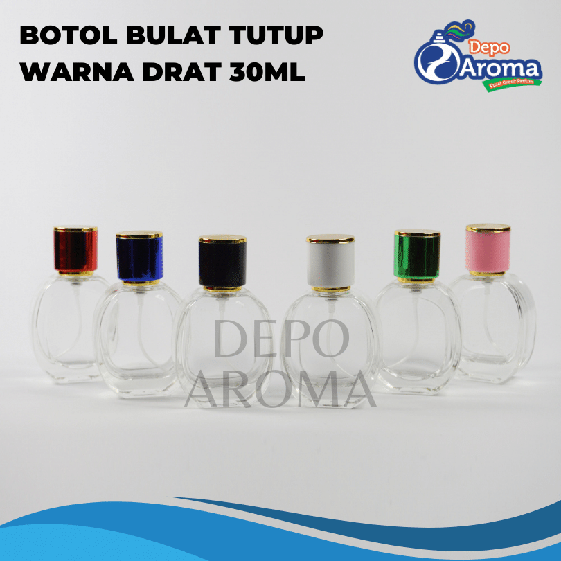 Botol Bulat Tutup Warna 30Ml