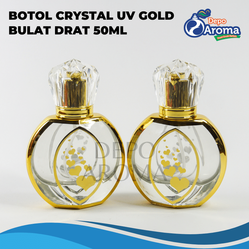 Botol Crystal UV Gold Bulat 50ml