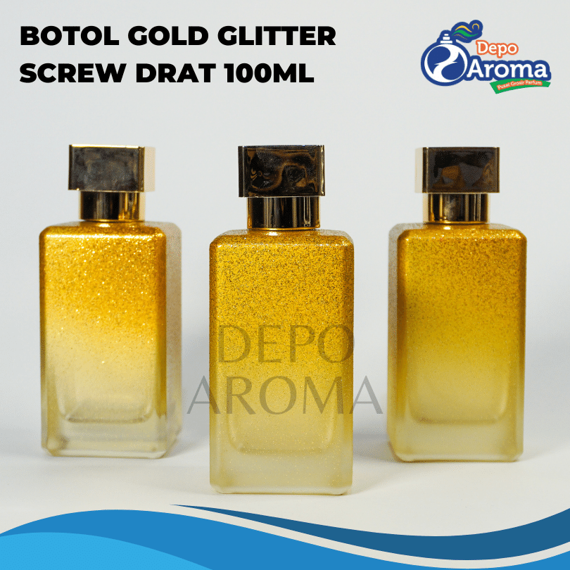 Botol Gold Glitter Screw 100ml