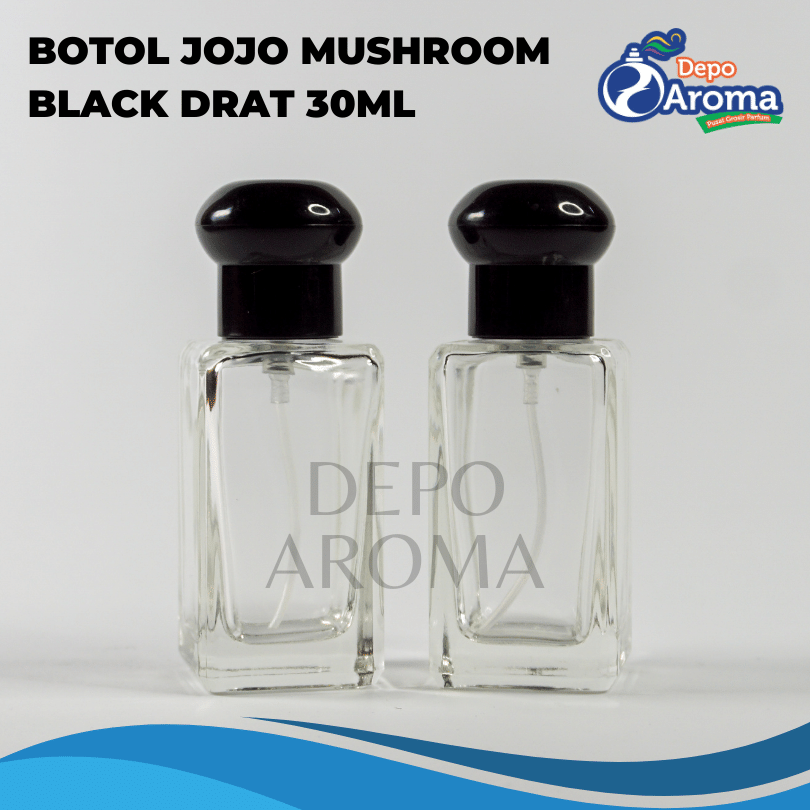 Botol Jojo Pendek Screw 30ml Mushroom Black