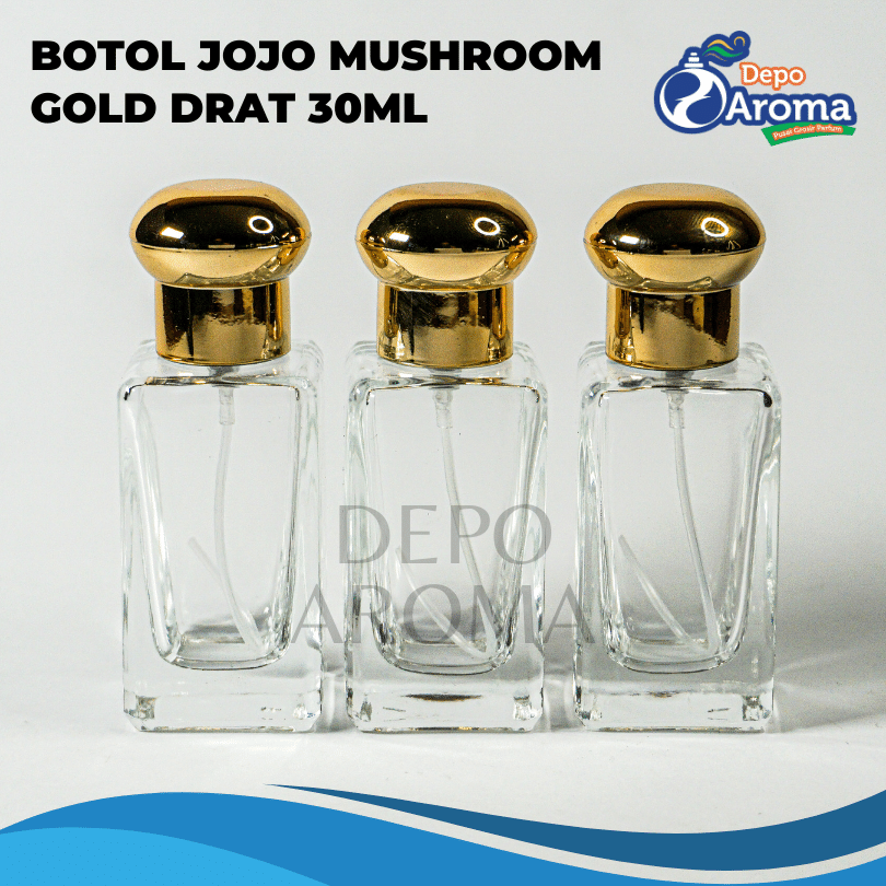 Botol Jojo Pendek Screw 30ml Mushroom Gold