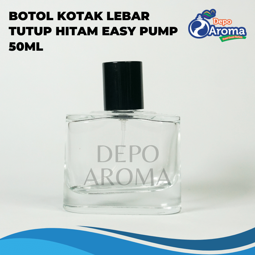 Botol Kotak Lebar 50ml Easypump Ttp Hitam