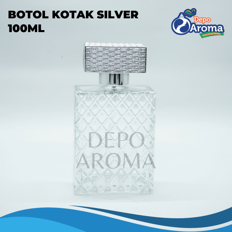 Botol Kotak Silver 100Ml