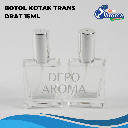 Botol Kotak Trans 15Ml Tutup Silver