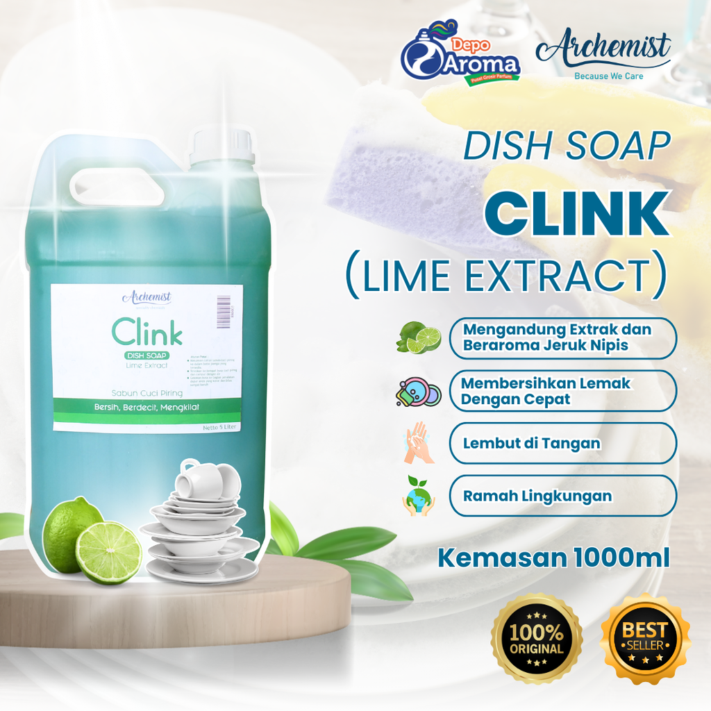 Clink Dish Soap Lime Extract 5Lt