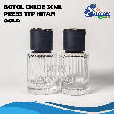 Botol Chloe 30ml Pump Press Ttp Hitam Gold