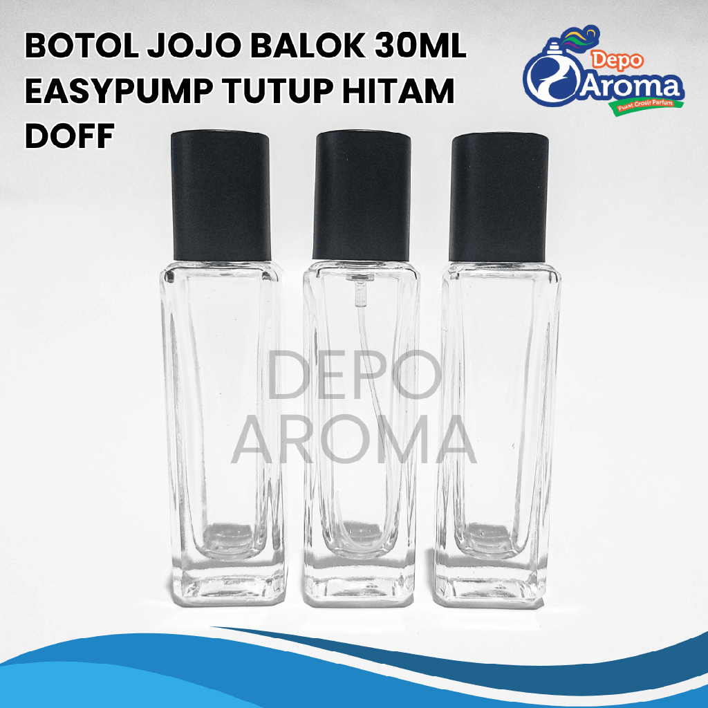 Botol Jojo Balok 30Ml Easypump Ttp Hitam Doff
