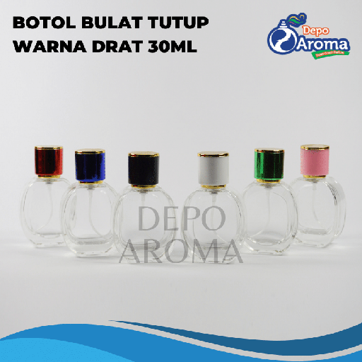 [BTLKC0183] Botol Bulat Tutup Warna 30Ml