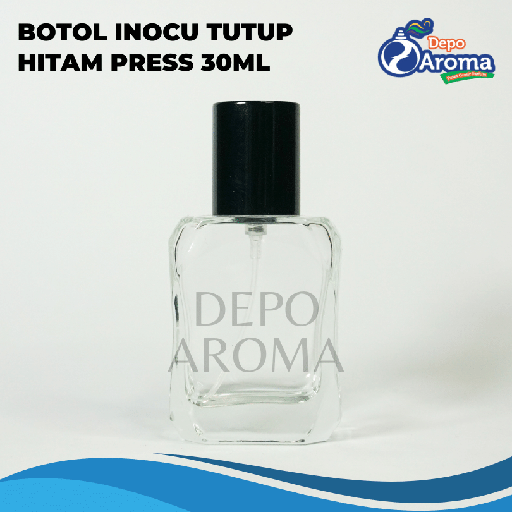 [BTLKC0215] Botol Inocu Press 30ml Tutup Hitam