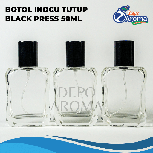 [BTLKC0218] Botol Inocu Press 50ml Tutup Hitam
