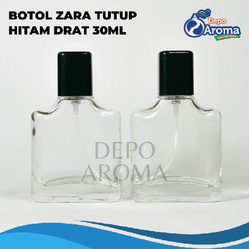 [BTLKC00218] Botol Zara 30ml Tutup Hitam