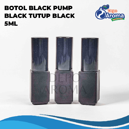 [BTLKC00242] Botol 5ml Black Pump Black Tutup Black