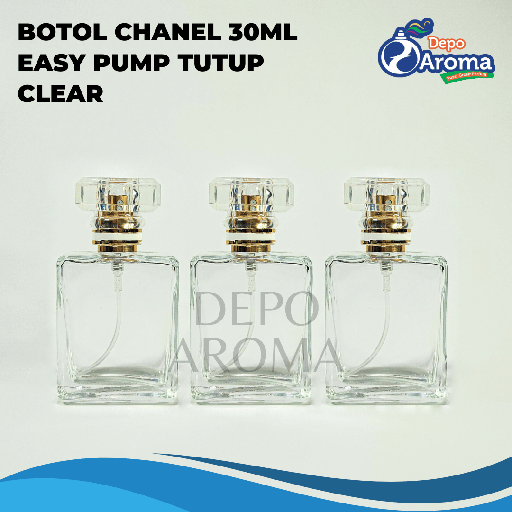 [BTLKC00250] Botol Chanel 30Ml Easy Pump Tutup Clear