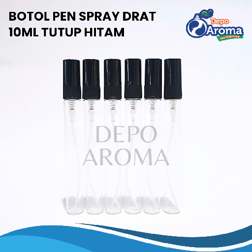 [BTLKC0232] Botol Pen Spray Drat 10Ml Tutup Hitam