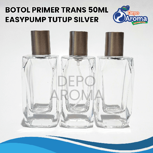 [BTLKC0235] Botol Primer Trans 50Ml Easypump Tutup Silver
