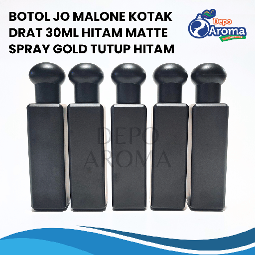 [BTLKC00266] Botol Jo Malone Kotak Drat 30Ml Hitam Matte Spray Gold