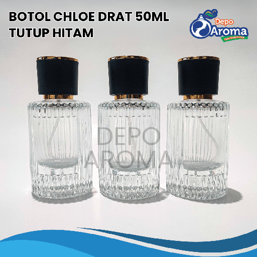 [BTLKC00267] Botol Chloe Drat 50Ml Tutup Hitam