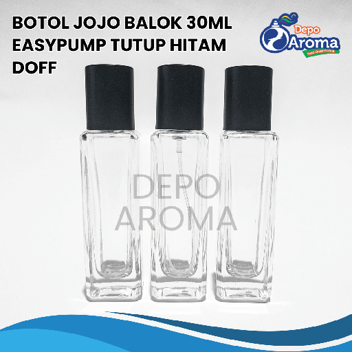 [BTLKC00268] Botol Jojo Balok 30Ml Easypump Ttp Hitam Doff
