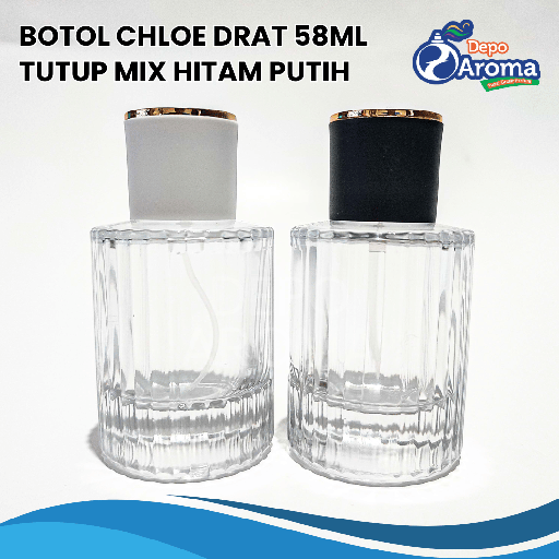 [BTLKC0246] Botol Chloe Drat 58Ml Tutup Mix Hitam Putih