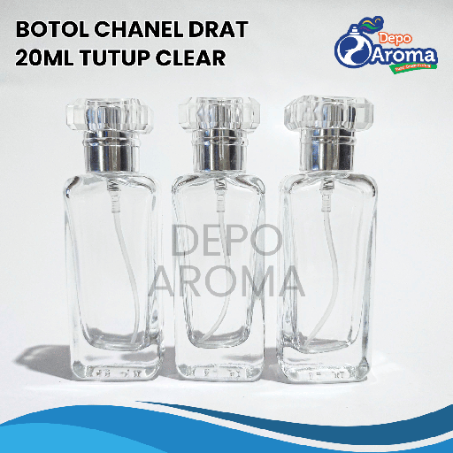 [BTLKC0250] Botol Chanel Drat 20ml Tutup Clear